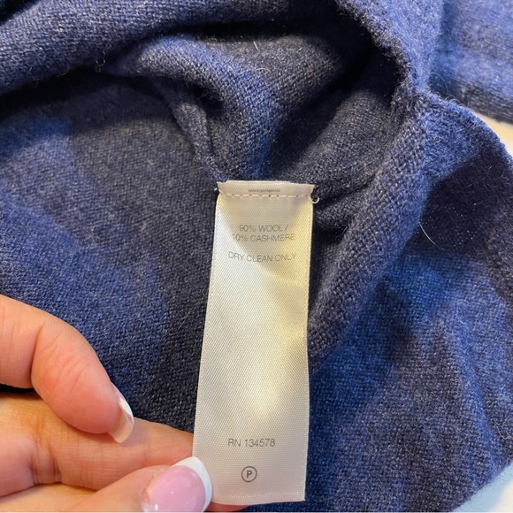 VINEYARD VINES WOMEN XXS BLUE WOOL CASHMERE BLEND KNIT PULLOVER TUNIC SWEATER - Picture 7 of 8